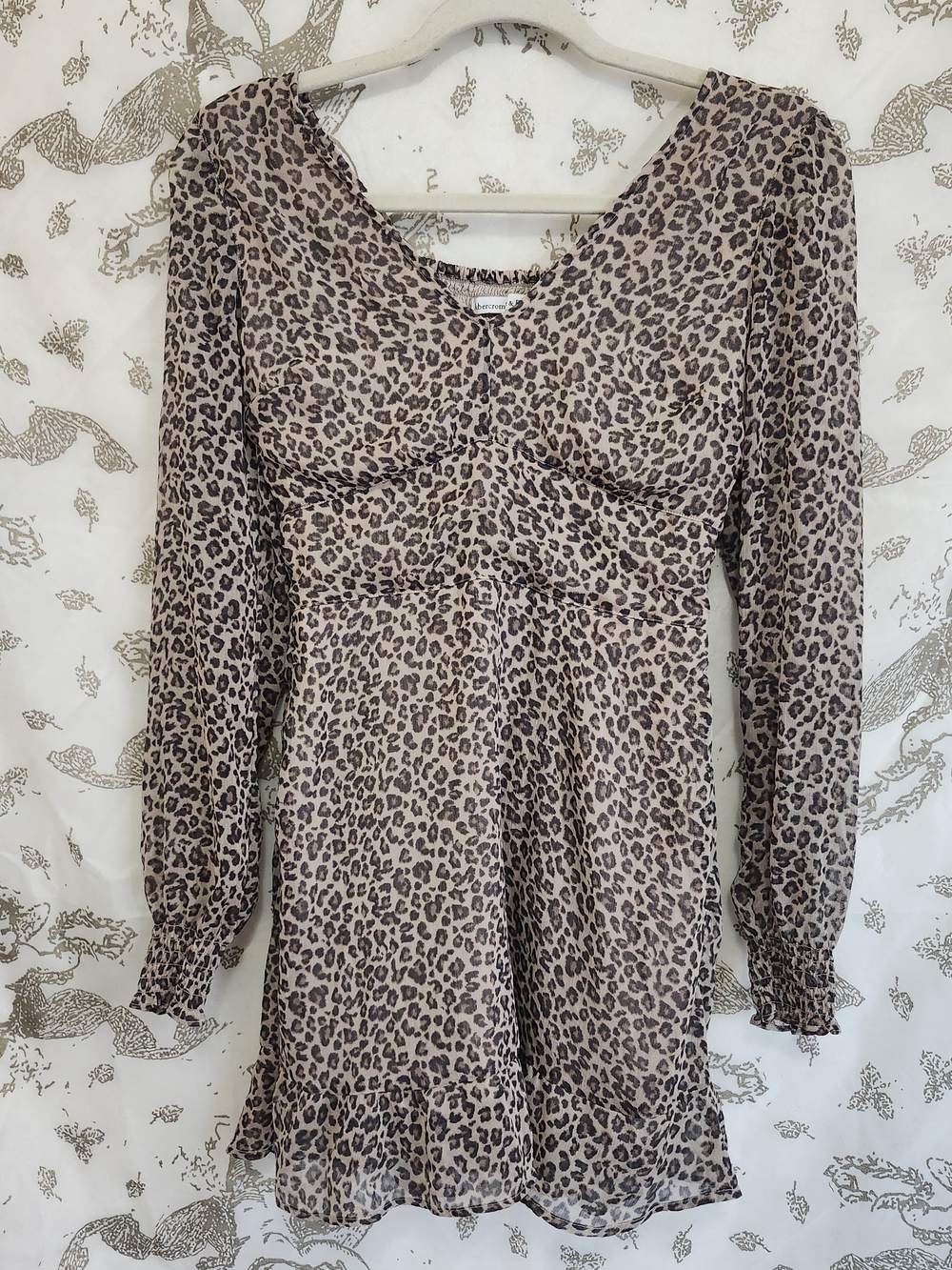 Abercrombie & Fitch Leopard Print Top in Brown and Black